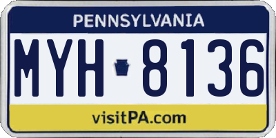 PA license plate MYH8136