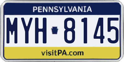 PA license plate MYH8145