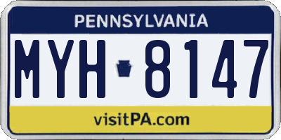 PA license plate MYH8147