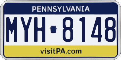 PA license plate MYH8148