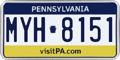 PA license plate MYH8151