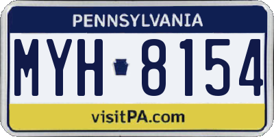 PA license plate MYH8154