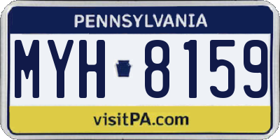 PA license plate MYH8159
