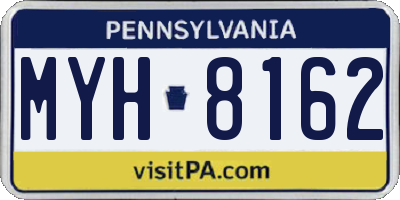 PA license plate MYH8162