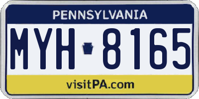 PA license plate MYH8165