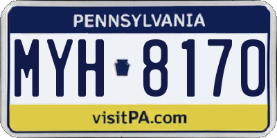PA license plate MYH8170