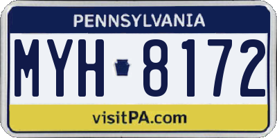 PA license plate MYH8172
