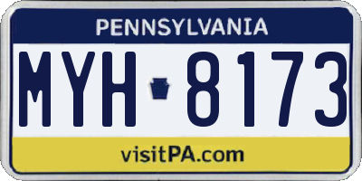 PA license plate MYH8173