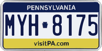 PA license plate MYH8175