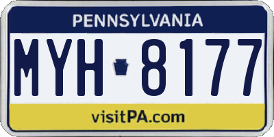 PA license plate MYH8177