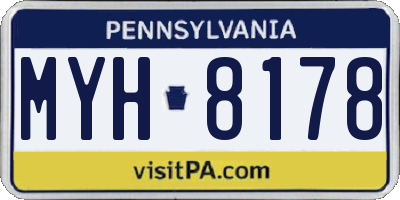 PA license plate MYH8178