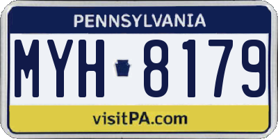 PA license plate MYH8179