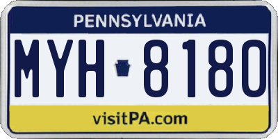 PA license plate MYH8180