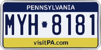 PA license plate MYH8181
