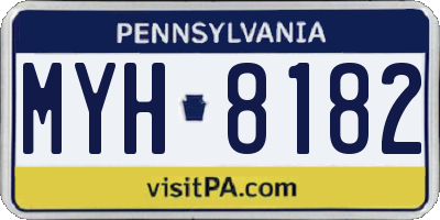 PA license plate MYH8182