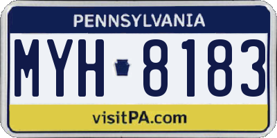 PA license plate MYH8183