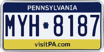 PA license plate MYH8187
