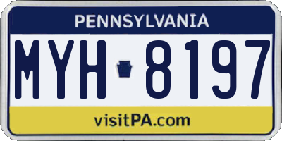 PA license plate MYH8197
