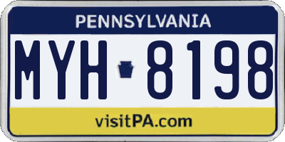 PA license plate MYH8198