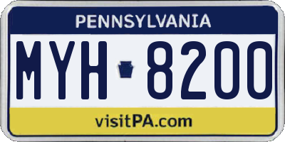 PA license plate MYH8200