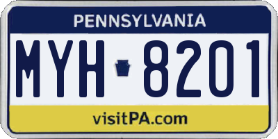 PA license plate MYH8201