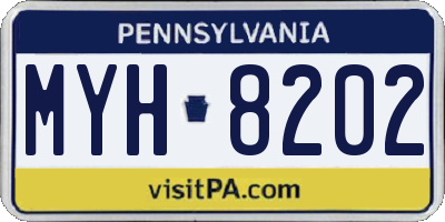 PA license plate MYH8202