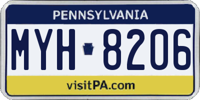 PA license plate MYH8206
