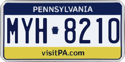 PA license plate MYH8210