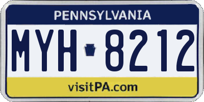 PA license plate MYH8212