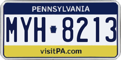 PA license plate MYH8213