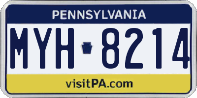 PA license plate MYH8214