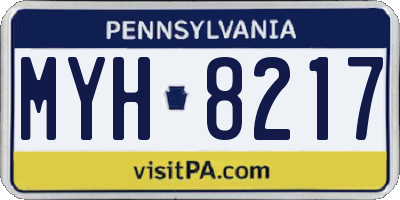 PA license plate MYH8217