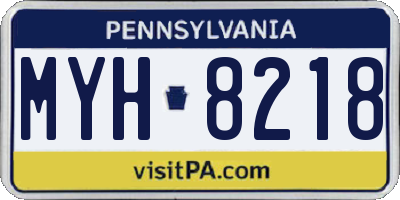 PA license plate MYH8218