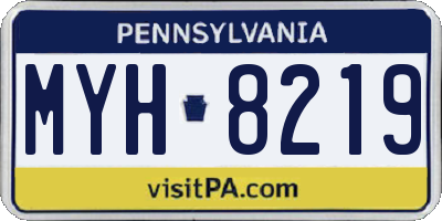 PA license plate MYH8219