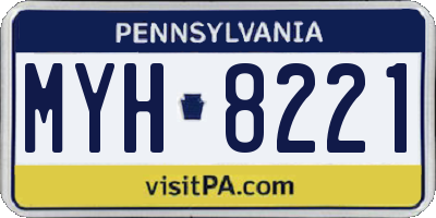 PA license plate MYH8221