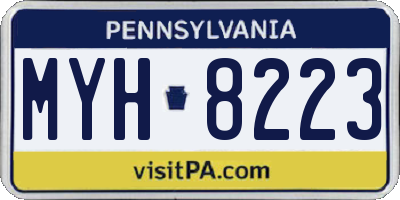 PA license plate MYH8223