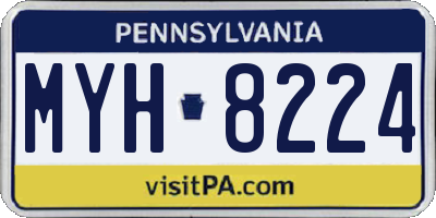 PA license plate MYH8224