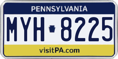 PA license plate MYH8225