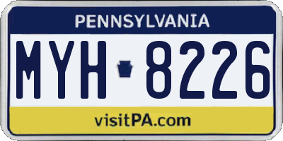 PA license plate MYH8226