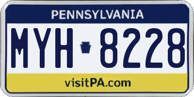 PA license plate MYH8228