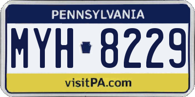 PA license plate MYH8229