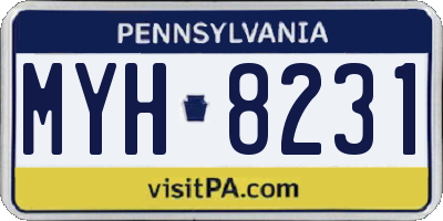 PA license plate MYH8231