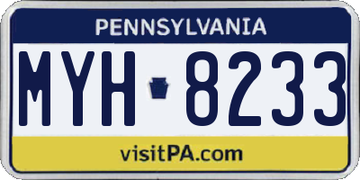 PA license plate MYH8233