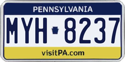 PA license plate MYH8237
