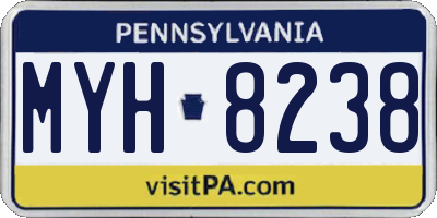 PA license plate MYH8238