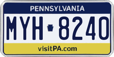 PA license plate MYH8240