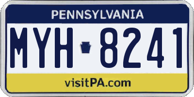 PA license plate MYH8241