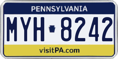 PA license plate MYH8242