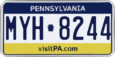 PA license plate MYH8244