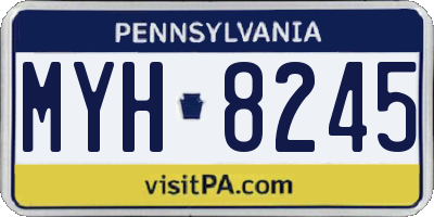 PA license plate MYH8245